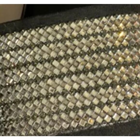 Rhinestone Slide Sandals Black Sparkle Open Toe Slip-On Flats Women’s 7 - Picture 6 of 7